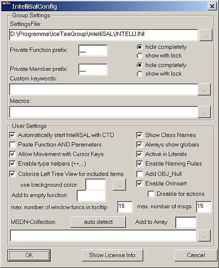Group Settings und User Settings