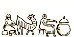 Viehwirtschaft und
Feldbestellung mit
Pflug. Mesopotamische
Rollsiegel