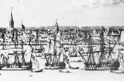 Neu-Amsterdam (New York) im 17. Jh. Zeitgenssische Darstellung